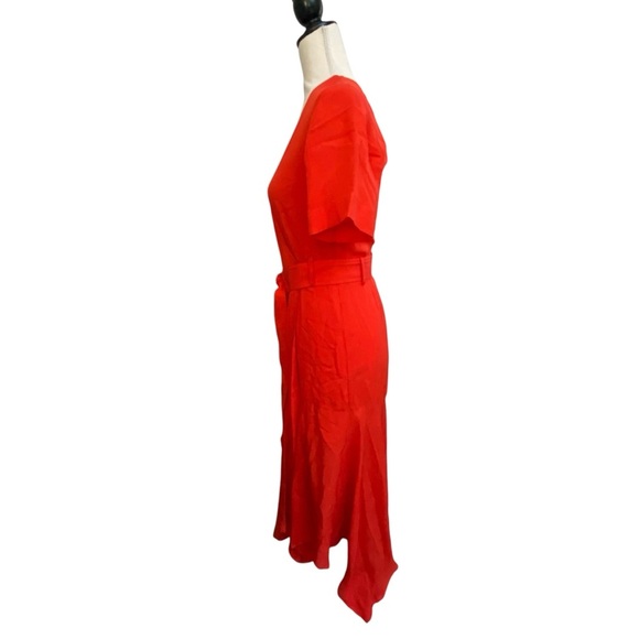 A.L.C. Claire Red Silk Wrap Handkerchief Midi Dress Size 2 NWT $575 - Picture 7 of 15